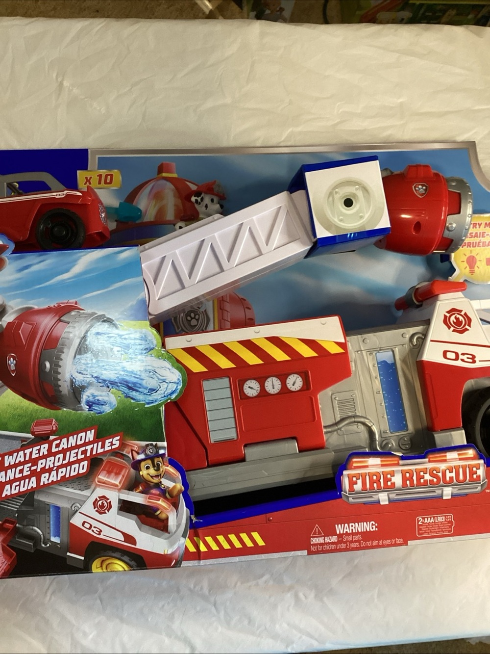 Paw Patrol Red and White Fire Rescue Ladder Truck Playset
